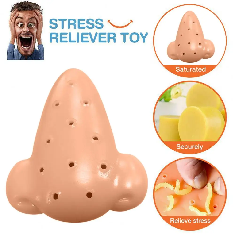 Nose Acne Popping Toy with 30ML Refill Solution Stress Relief Nose Pimple Squeeze Fidget Toy Skin Picking Alternative Nose Toy