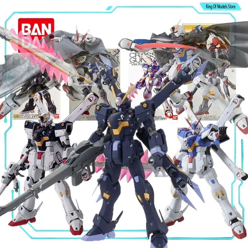 Bandai Original MODEL KIT GUNDAM MG 1/100  Crossbone Gundam X-2 Kai All Anime Action Figure Assembly Model Toys Gifts for Boys