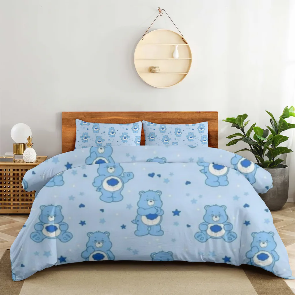 

Care Bears Double Bed Sheets Set Complete Case Double Linen Quilt Cover