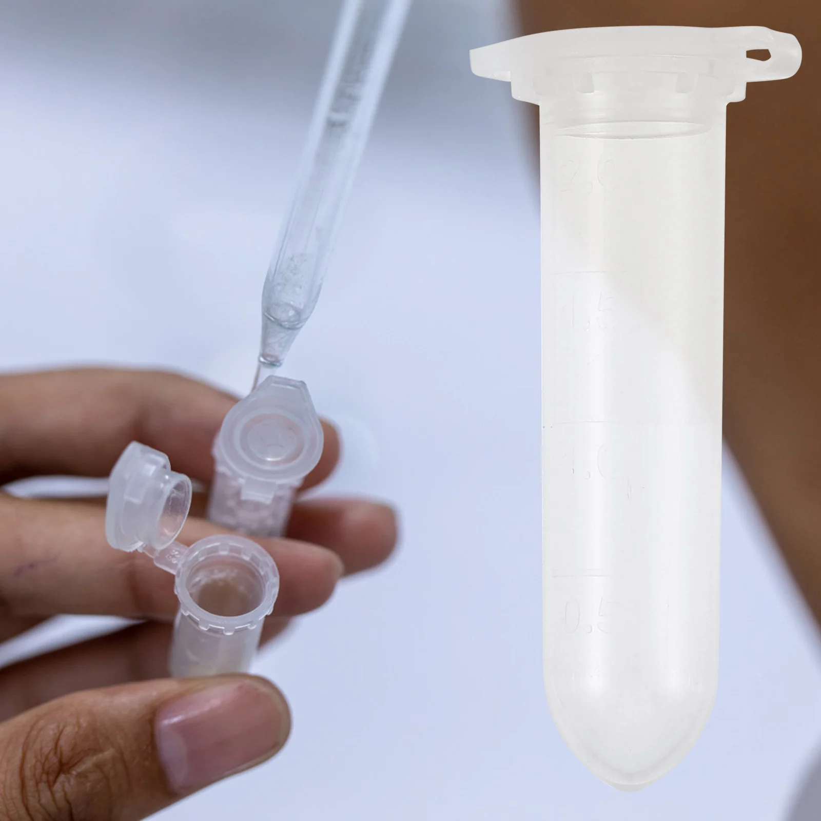 

500 pcs With Caps Laboratory Plastic Tubes Leak-Proof Sturdy Portable Small Experiment Tubes Lab Supplies