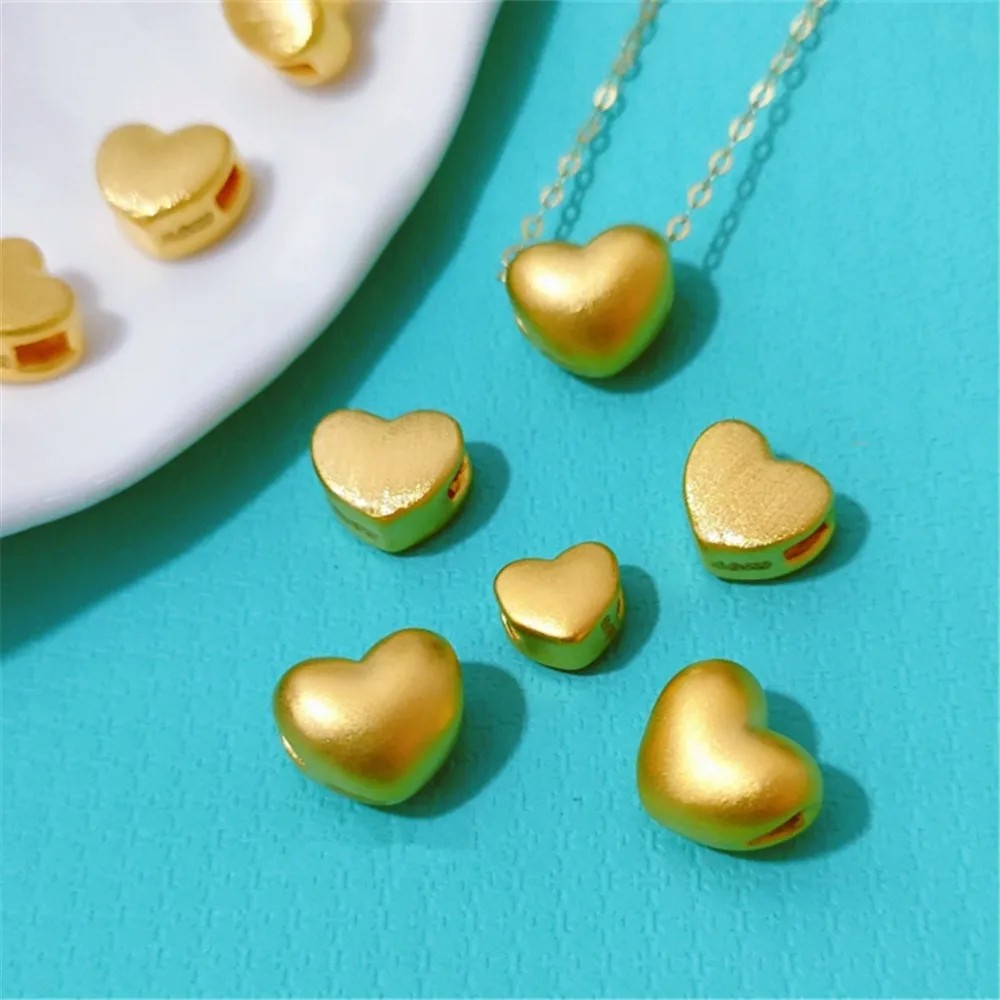 

Pure 999 24K Yellow Gold 3D Lucky Fat Heart Bead Pendant For Men Women