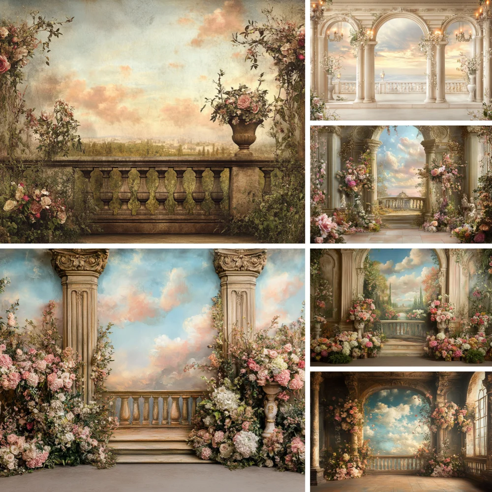 

Arched Wall Backdrop With Flowers And Roses Kids Baby Cake Smash Photography Props Romantic Archway Child Wedding Backgrounds