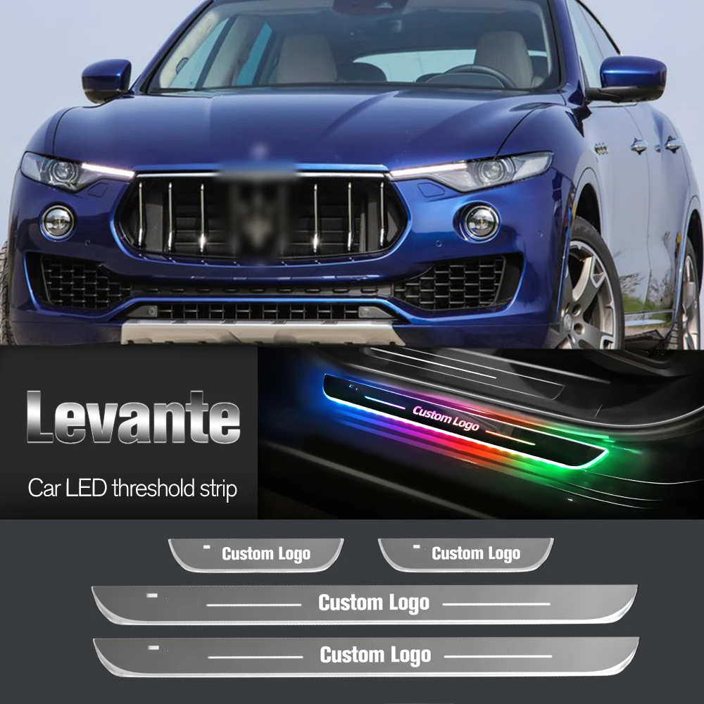

Car Door Sill Light For Maserati Levante 2016-2023 2017 2018 2019 Customized Logo LED Welcome Threshold Pedal Lamp Accessories