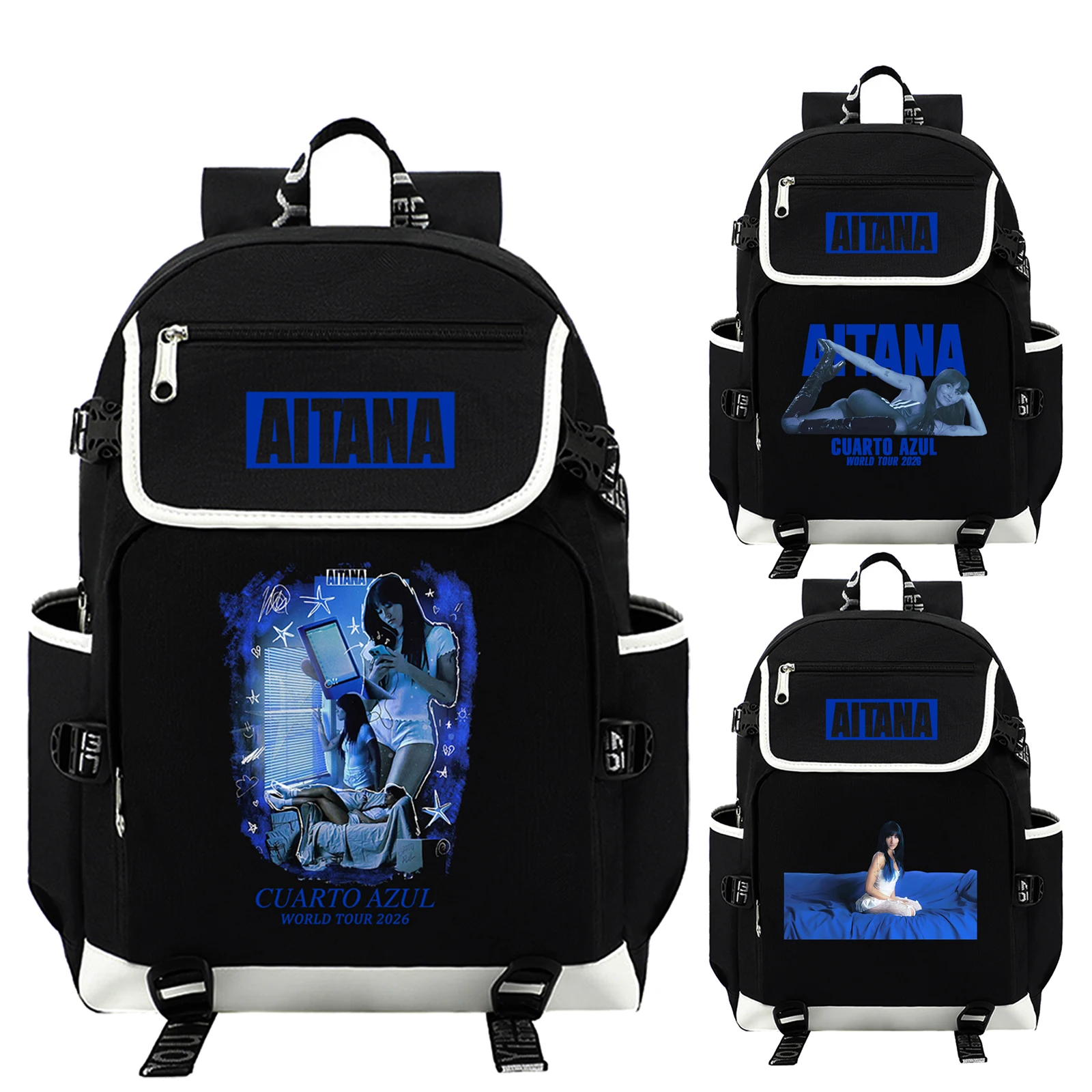 

Aitana Merch Cuarto Azul Tour 2026 Backpack for Girl Boy Student Teenager Rucksack Women Casual School Bags Travel Mochila