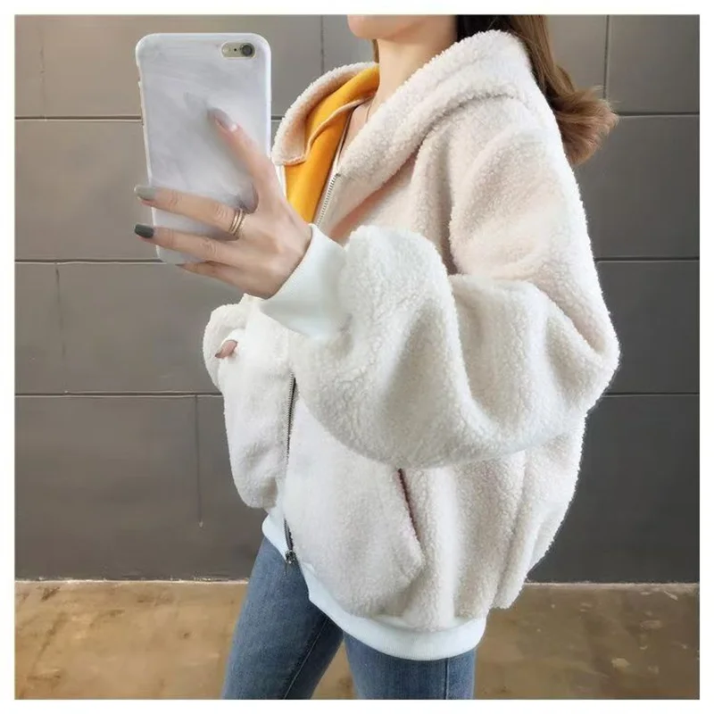 In Autumn And Winter Of 2024 The New Leisure Cardigan Cashmere Sweater Coat Women Cardigan Loose Explosion Plush Hooded Top Tide