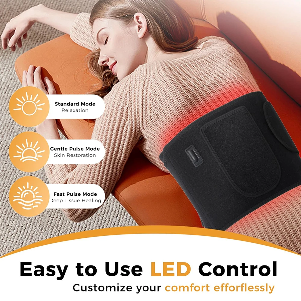 Immagine 5: Cintura per Terapia a Luce Rossa e Infrarossa 660nm 850nm con 210 LED per Corpo, Schiena e Vita con Timer