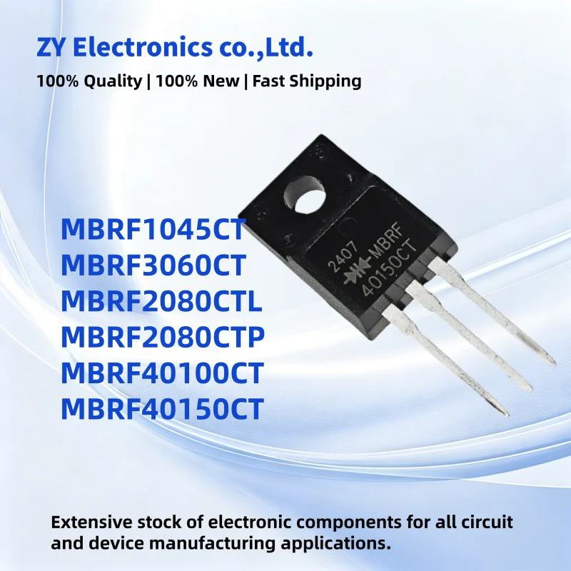 10PCS 100% New MBRF1045CT MBRF3060CT MBRF2080CTP MBRF2080CTL MBRF40150CT MBRF40100CT TO-220F Schottky diode