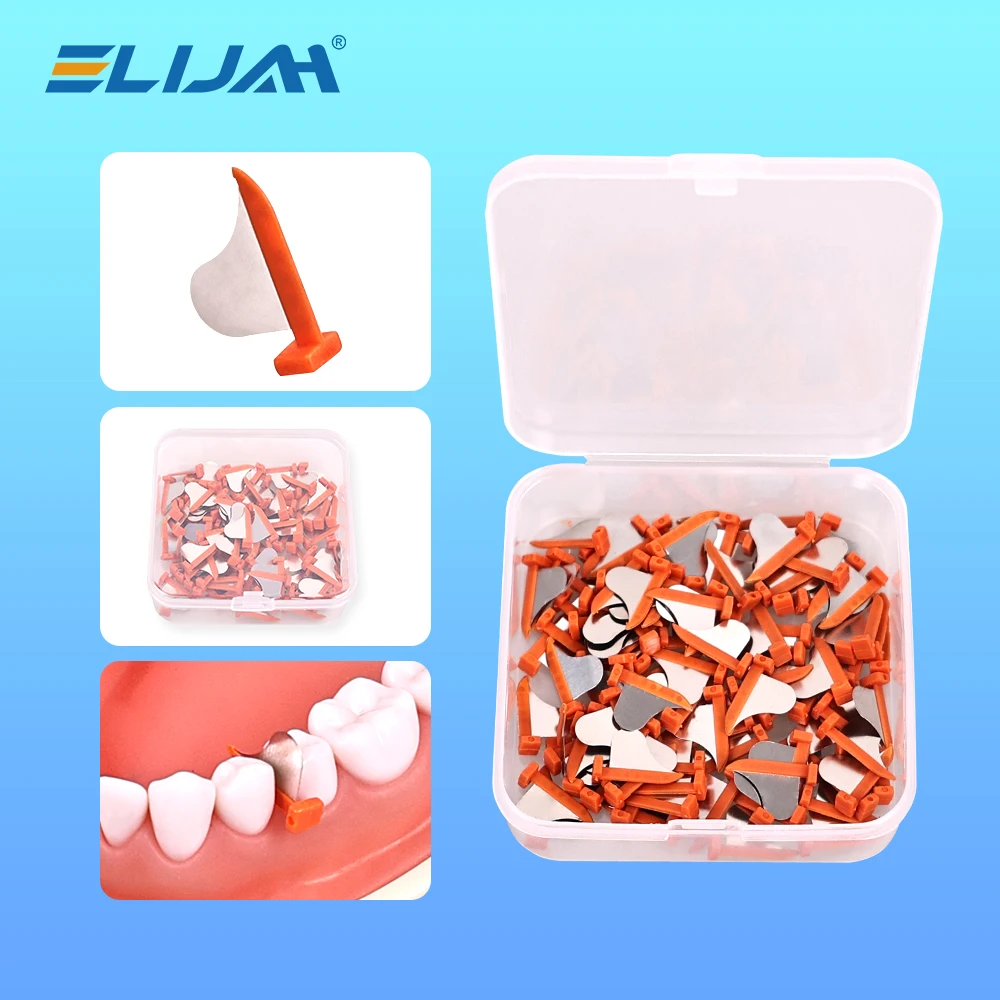 

ELIJAH 100 шт., стоматологический клиновой щиток, металлический основной зубной межпроксимальный пластиковый клиновой нож с защитой, стальная матрица, стоматологические инструменты