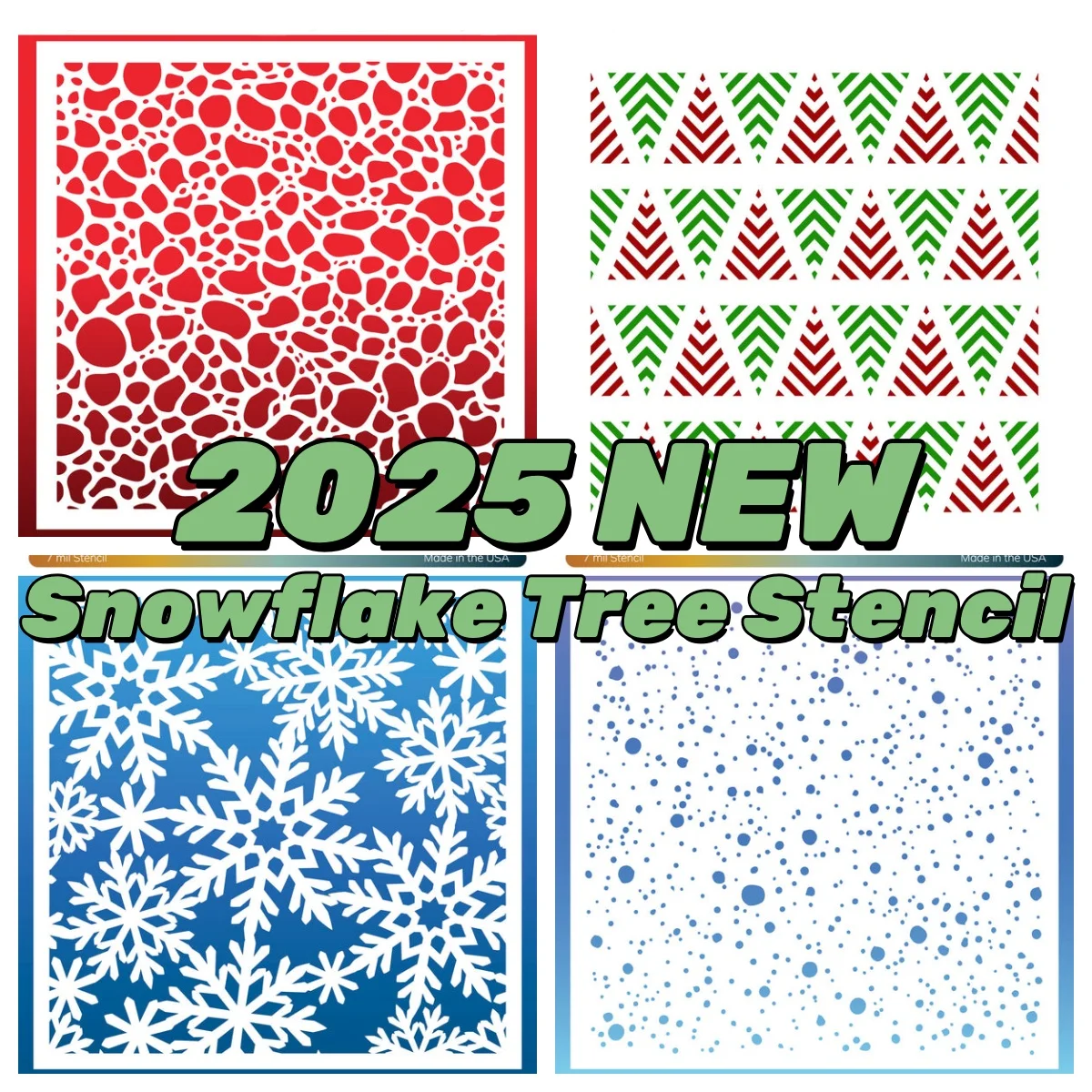

Christmas Snow Stone Snowflake Tree Stencils for DIY Photo Album Decorative Supplies Make Paper Cards Crafts 2025 New Arrivals