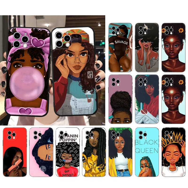 

Phone Case For iphone 17 Pro Max 17 Pro Air 16 15 14 13 Pro Max 15 16 Pro 15Plus Black Girl