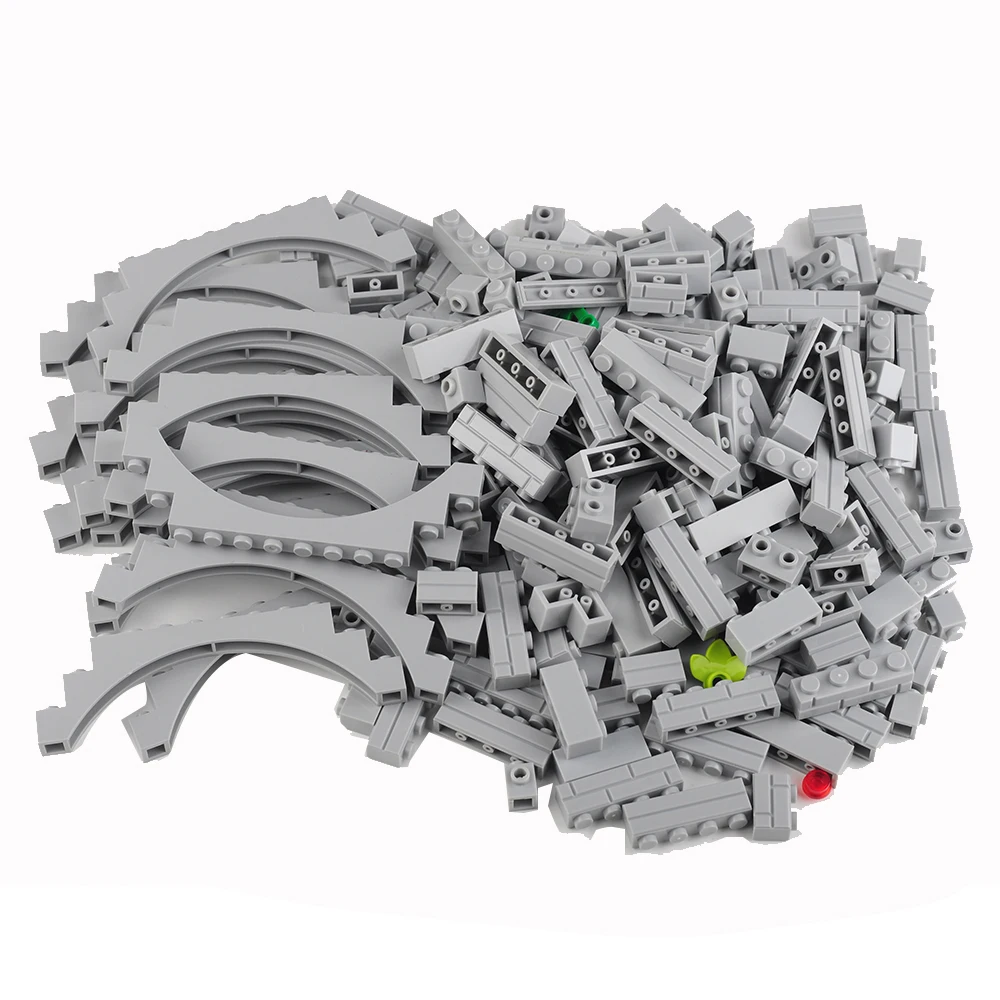 Train Track Cave MOC Building Block Parts Set Tunnel Train Transportation Railway Assembly Bricks Accessories DIY Kids Toys Gift
