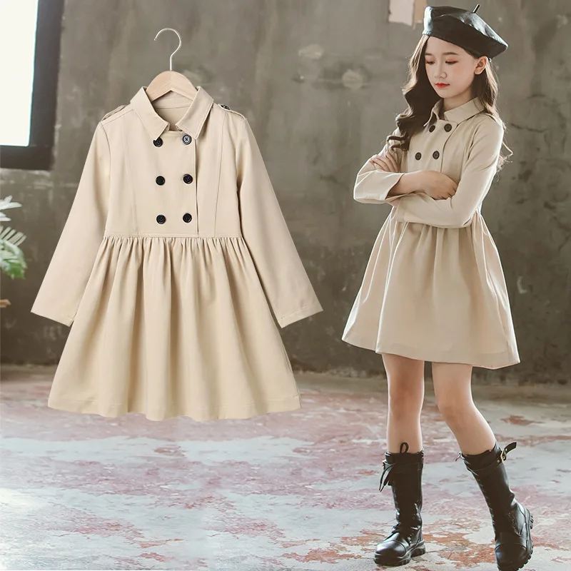 

Girls' Dress2025New Fashionable Elegant Long Sleeve Women's and Girls' Square Shirt One Piece Wholesale Trendy
