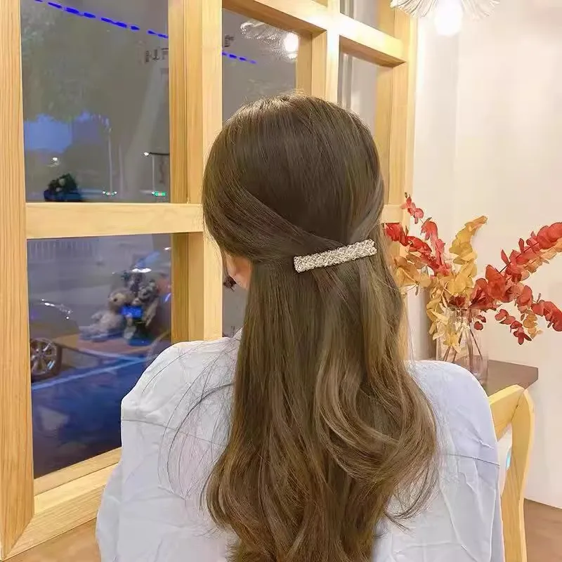 Simplicity Flash Drill Metal Hair Clip for Women Elegant Temperament Side Clip Fashion Girl Hair Pin Hair Accessories image 5