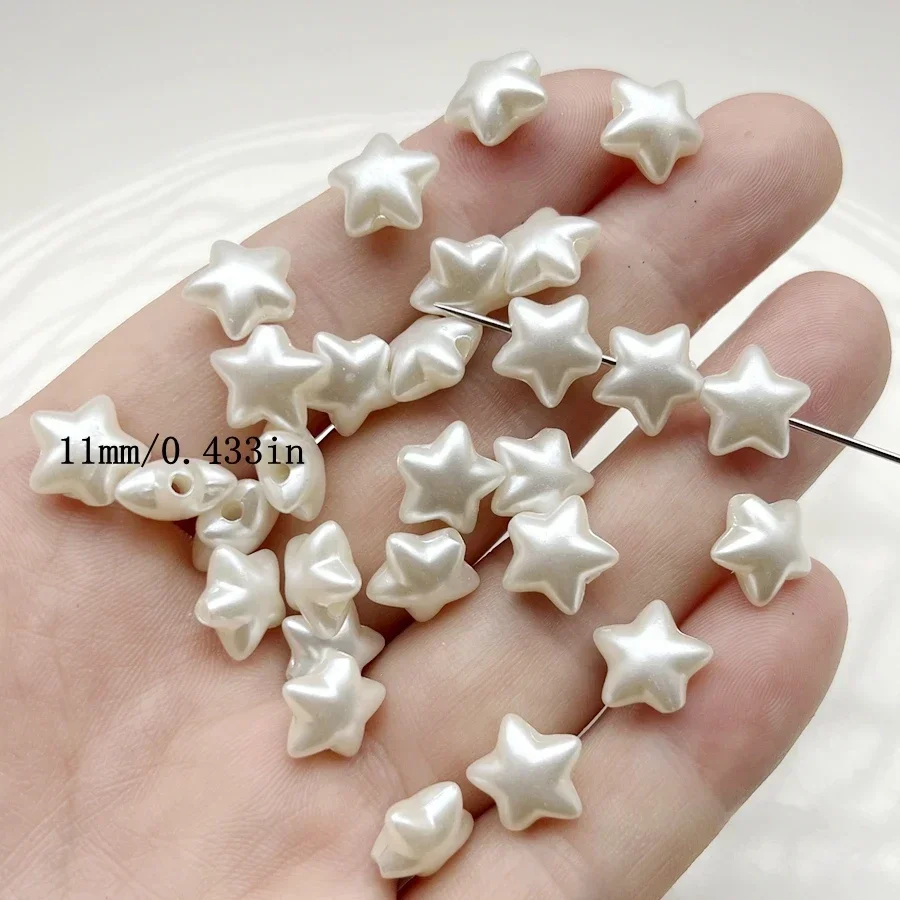 50pcs 11mm white five-pointed star decorative beads diy bracelet necklace jewelry making home party decorative beads