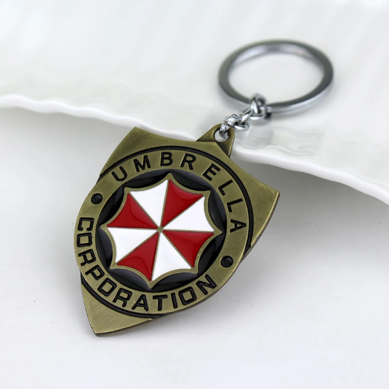 Car Keychain Residents Evils Key Chain Toy Umbrella Corporation Symbol Chaveiro Sublimation Blank Keyring Adornment Gifts