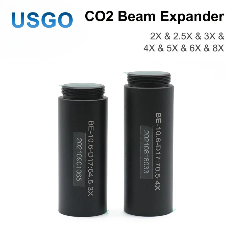USGO CO2 Laser Beam Expander 10600nm 10.6um 2X 3X 4X 5X 6X 8X 10X Galvo Scanner Lenses for Laser Marking Engraving Machine