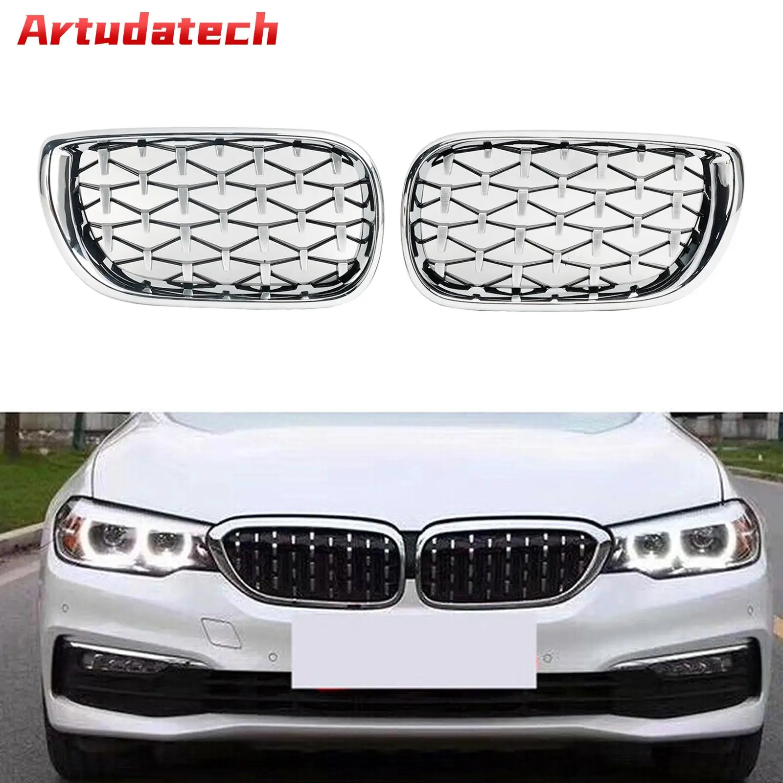 

Пара хромированных алмазных решеток Artudatech для BMW E46 седан/туристический подтяжка лица 2002-2005 4Dr
