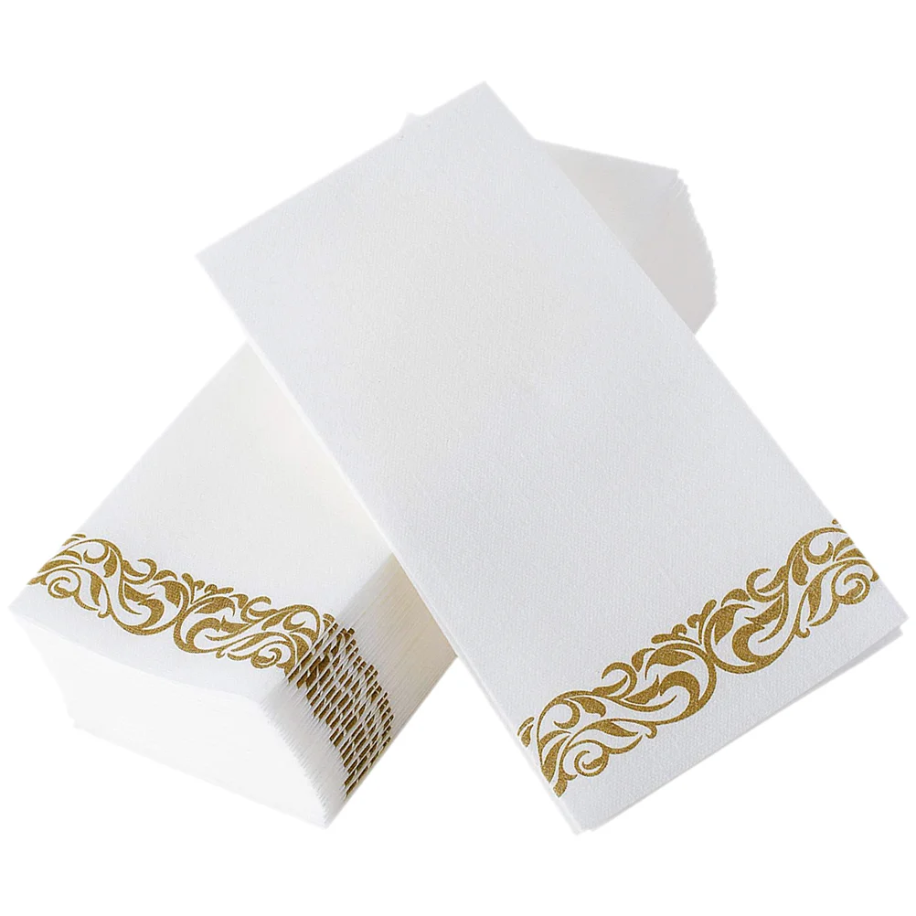 25 pçs decoração de casa guardanapo de papel guardanapos de convidados jantar de casamento polpa de madeira hotel desktop dourado decorativo banquete