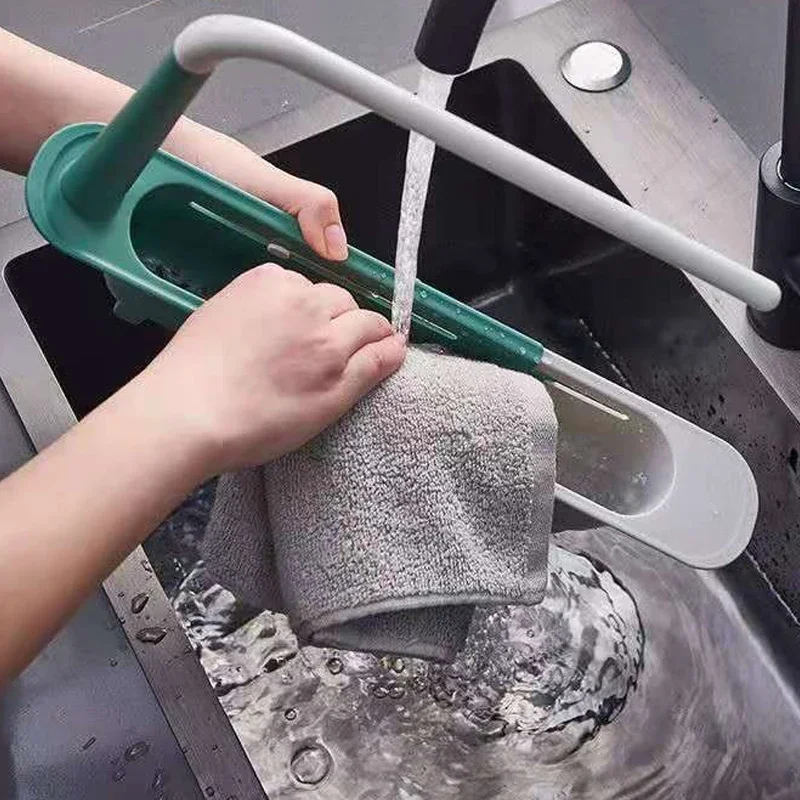 Adjustable Sink Shelf Kitchen Sinks Organizer Soap Sponge Holder Sink Drain Rack Storage Basket Kitchen Gadgets Accessories Tool