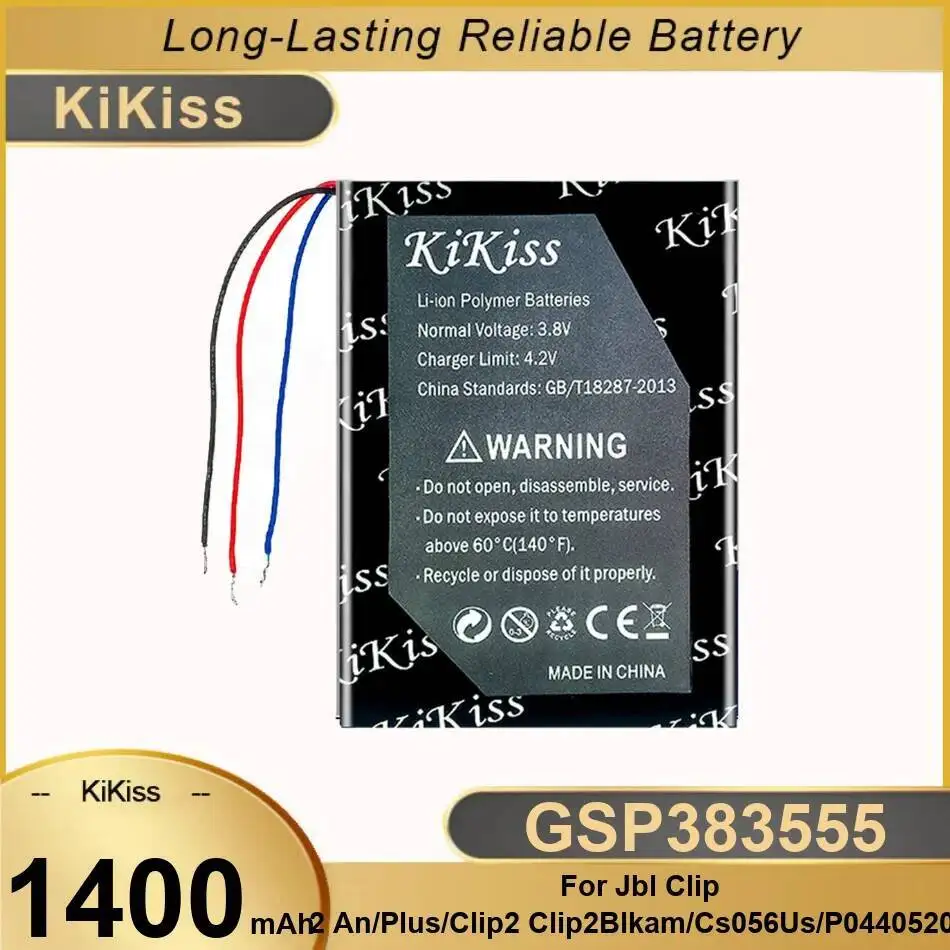 

Портативный аккумулятор для Bluetooth-динамика GSP383555 1400 мАч для Jbl Clip 2 AN Plus CLIP2BLKAM CS056US P04405201