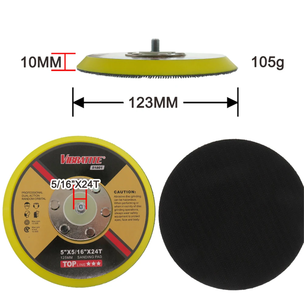 

1-6Pcs 5"125mm M8 Pneumatic Polishing Machine Tray Self-Adhesive Suction Cup Automotive Furniture Metal Polishing Accessory Tool