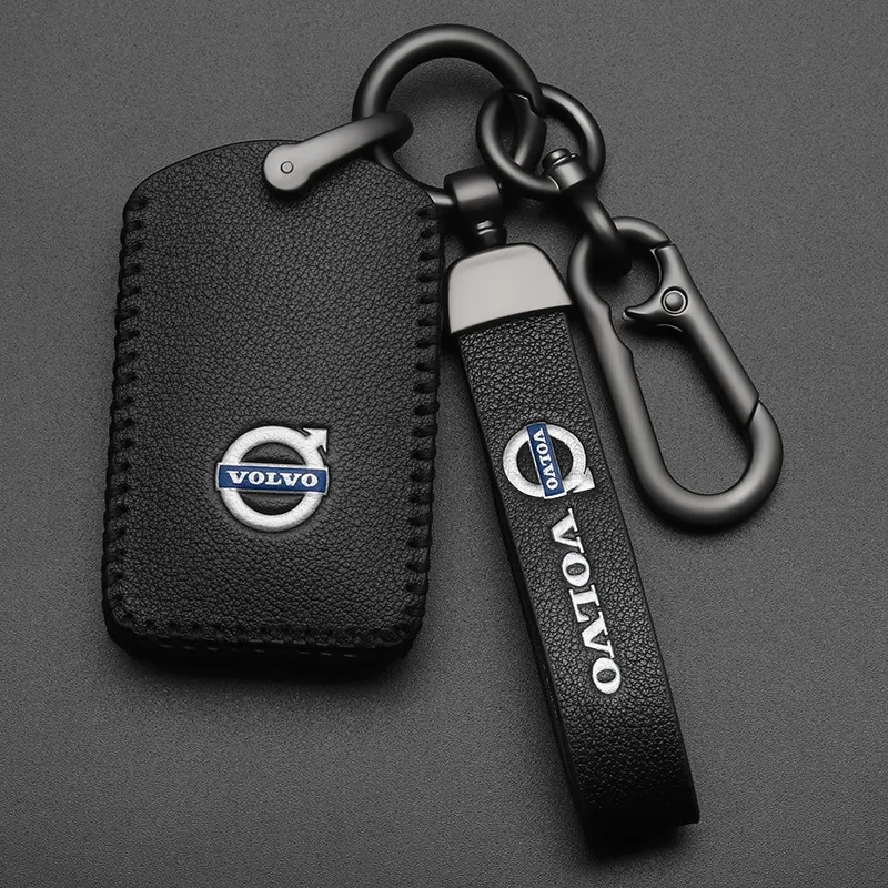 Leather Car Key Case Cover Shell Holder Protector For Volvo XC60 XC40 XC90 S90 V60 S60 V90 C40 Polestar 1 Polestar 2 Accessories