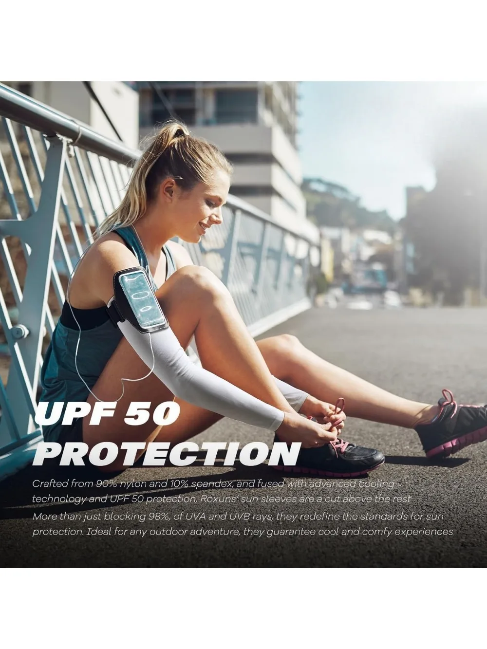 Cooling UV Protection Arm Sleeves, Sports Compression for Men & Women