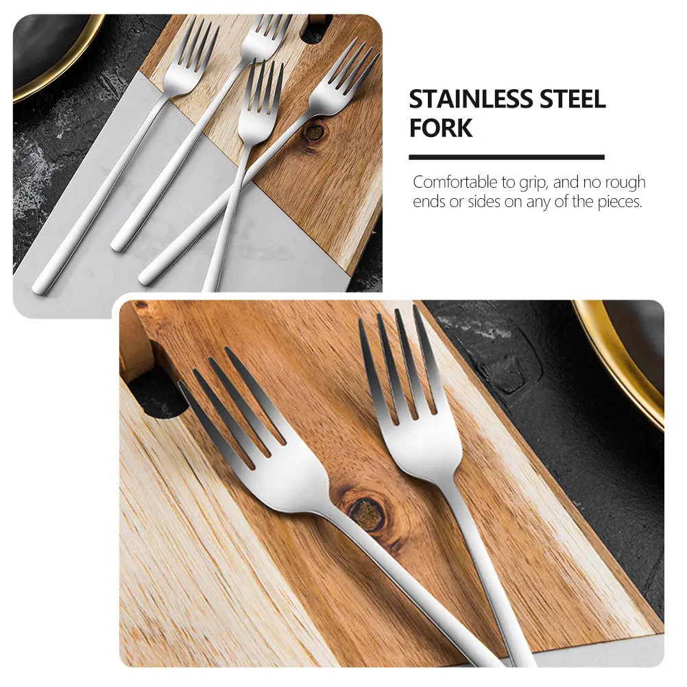 

Набор из 4 столовых приборов из нержавеющей стали: вилки для салата, фруктов, десертов, закусок, для барбекю, вечеринок, свадеб, металлические вилки для фруктов