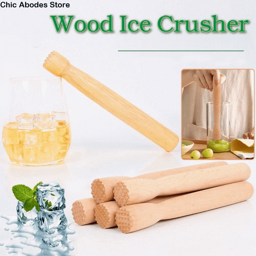 

Sturdy Beech Wood Muddler Heavy Duty Long Handle Fruit Tea Pounding Stick Durable Wear-resistant Drinks Muddler Kitchen Masher