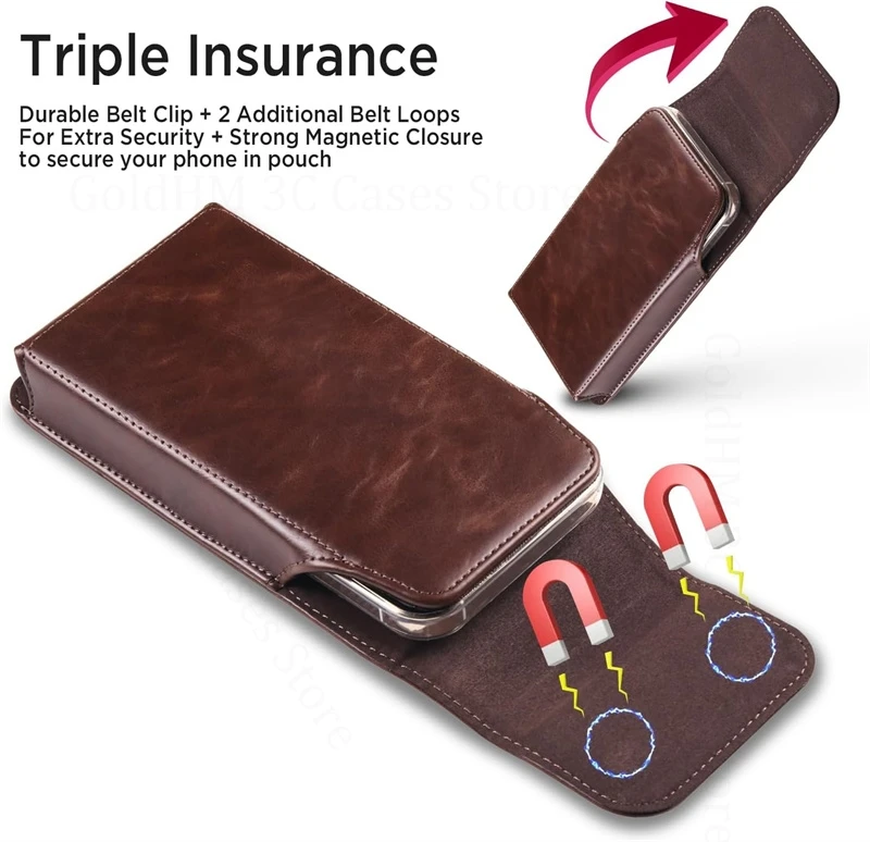 

For OnePlus Ace 5 Ultra Premium Leather Phone Magnetic Pouch For Oneplus Ace 5 Racing Waist Belt Bag Holster Case Ace5 3 Pro 3V