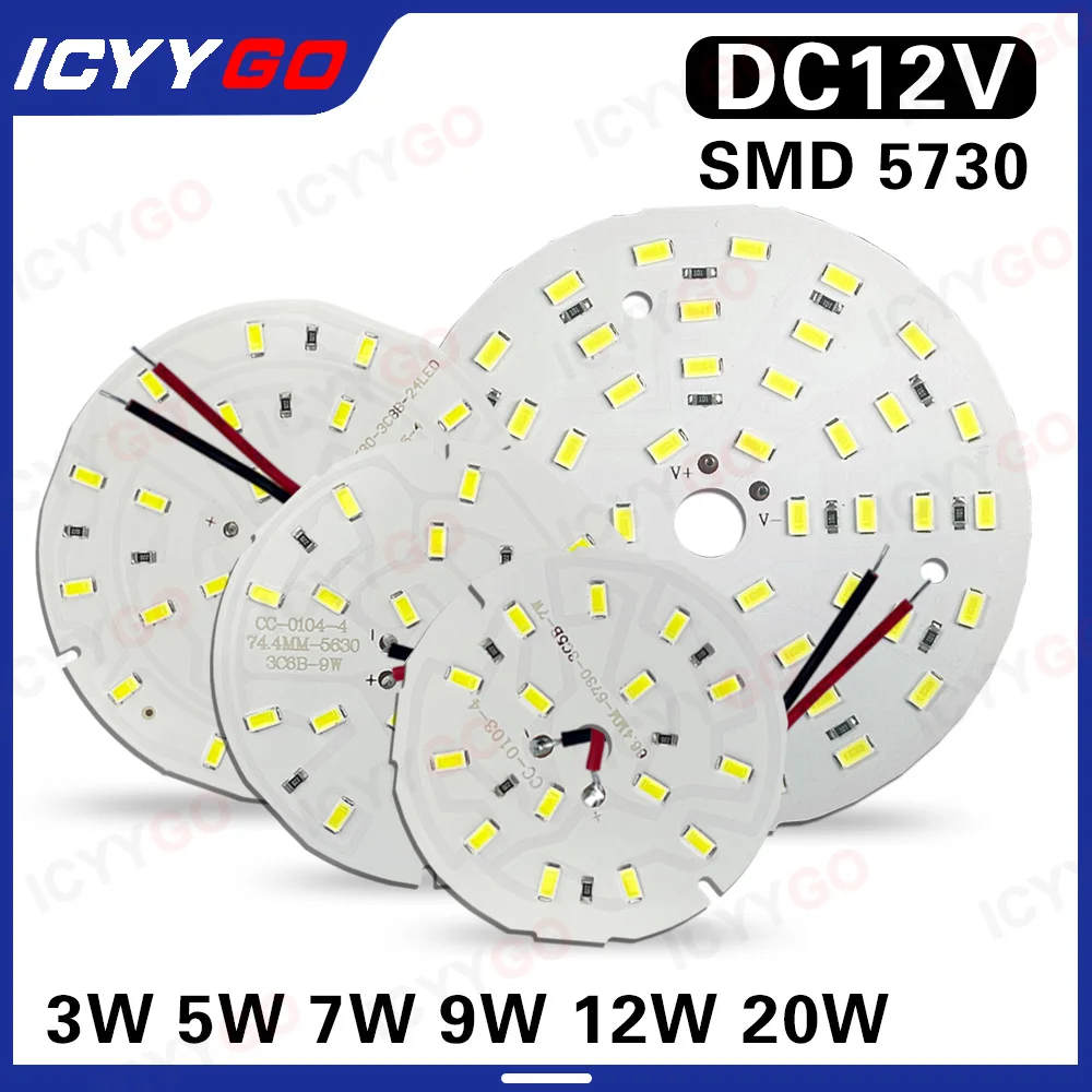 

DC12V PCB Light Низковольтный светодиодный чип 5 Вт 7 Вт 9 Вт 12 Вт 20 Вт Белый свет Теплый свет Шкаф Светильник Потолочный светильник Точечный светильник Светильник