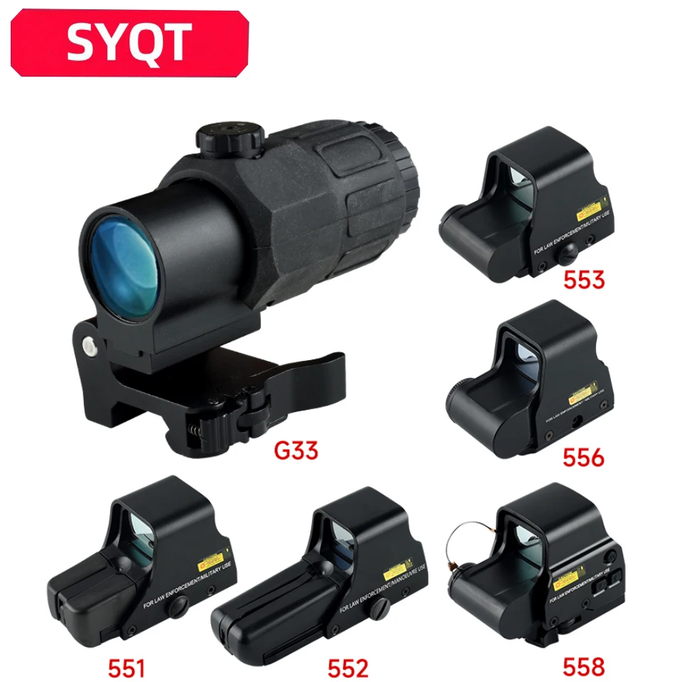 Imagem -02 - Riflescopes Holográficos com Montagem Dobrável Combinação Tática de Altura Ajustável Óptica hd G33 556 558 Escopo de Ponto Vermelho e Verde