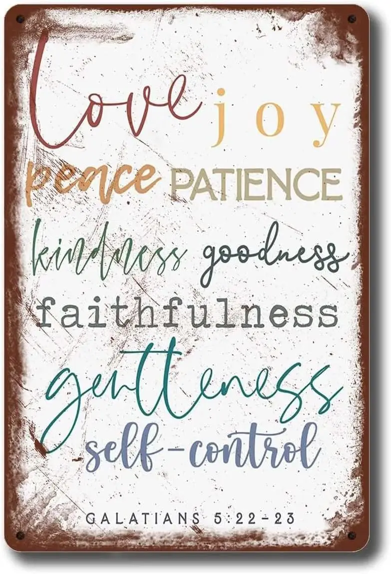 Fruit of The Spirit Metal Aluminum Sign for Cafe Bar Pub Home Kitchen Restaurant Wall Art Aluminium Signs Metal Poster Wall sign