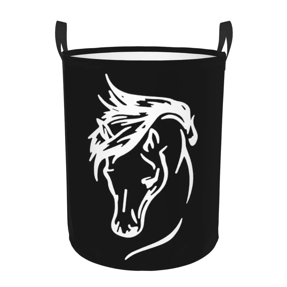 Custom Horse Head Laundry Basket Collapsible Cute Clothes Hamper for Baby Kids Toys Storage Bin