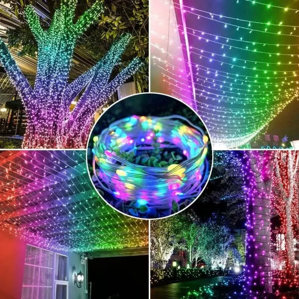 Imagem -06 - Impermeável Natal Garland Lights Led String Fairy Light Lâmpada Festoon Iluminação Decorativa ao ar Livre para Festa de Casamento 10m 20m