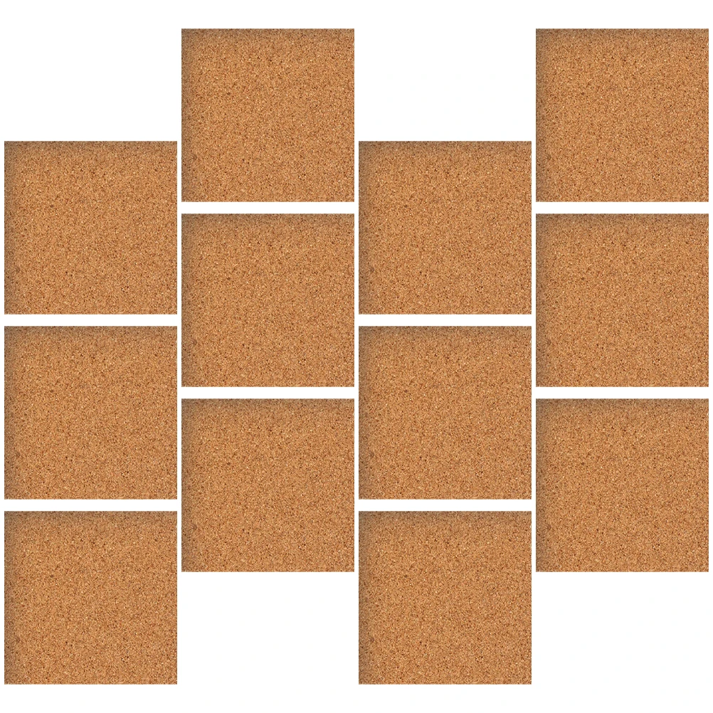 

12pcs Square Anti Skid Cup Pad Adhesive Cork Coasters Drink 100MM x 5MM Thickness Practical Heat Insulation Friction Resistance