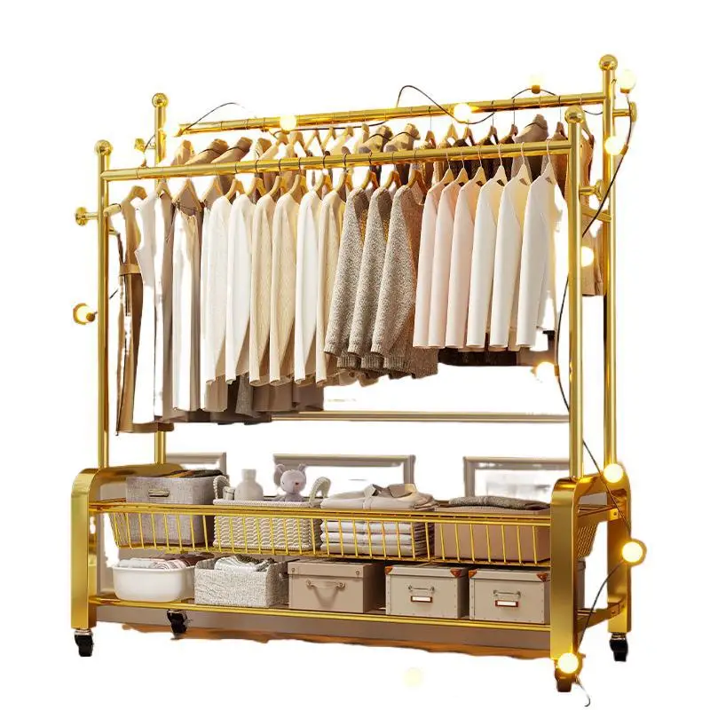 

Floor hanger Floor-to-ceiling vertical bold thickened coat rack Floor-to-ceiling hanger Bedroom hanging clothes Household balcon