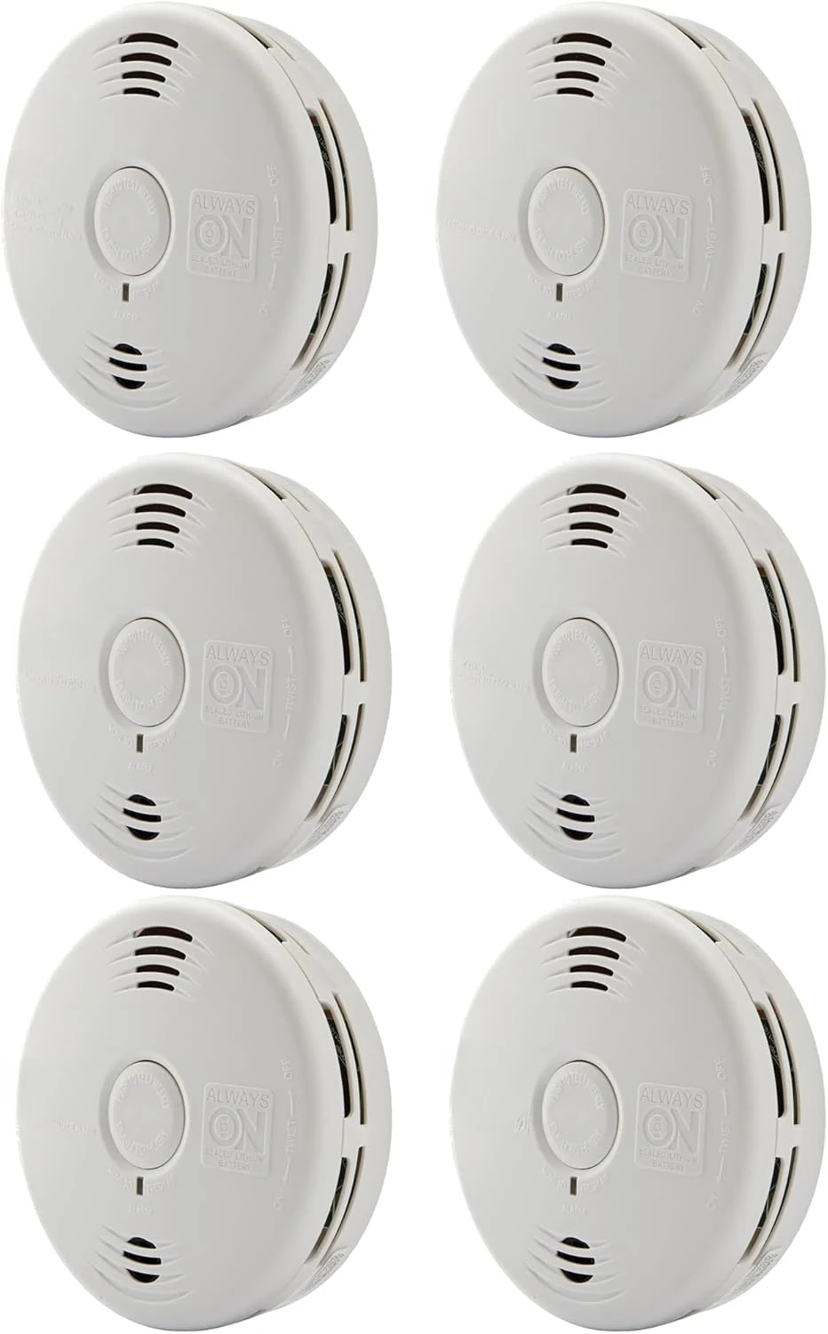 Kidde Smoke & Carbon Monoxide Detector Combo, 10-Year Battery, Replacement Alert, 6 Pack