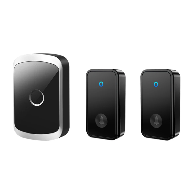 CACAZI Home Wireless Doorbell No Battery required Waterproof Self-Powered Outdoor 150 Meters Romote Control 2 Buttons 1 Receiver