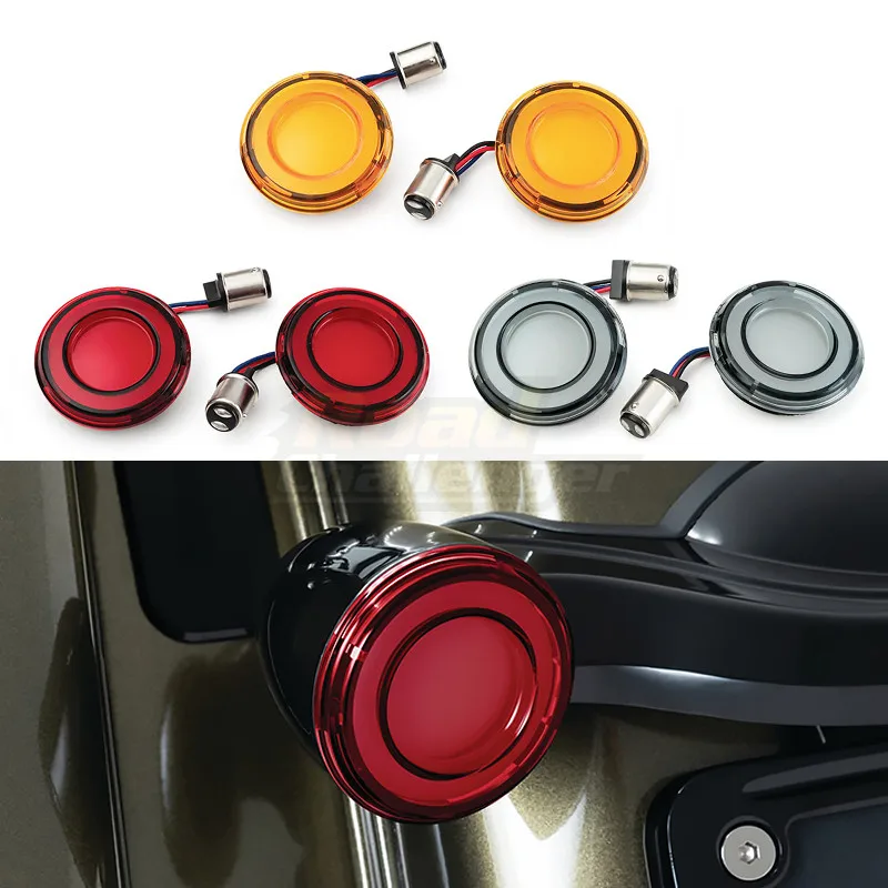 

Motorcycle 1157 Bullet Style LED Front Turn Signal Conversions For Harley Touring Breakout CVO Road Glide Fat Boy Softail