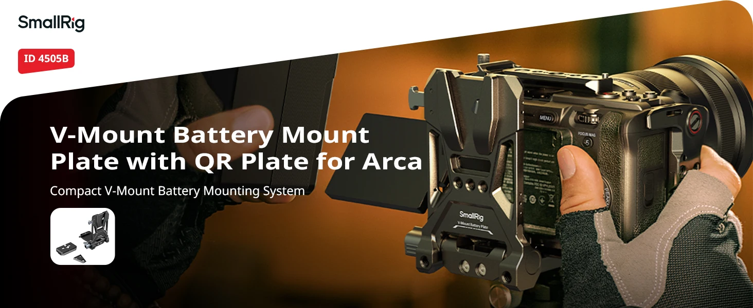 SmallRig Faltbare V-Mount-Batterieplatte für Sony FX3 / A7 V / A7 IV / A7S III für Canon R5 / R6 für Nikon Z8 QR-Platte für Arca – Detail 1