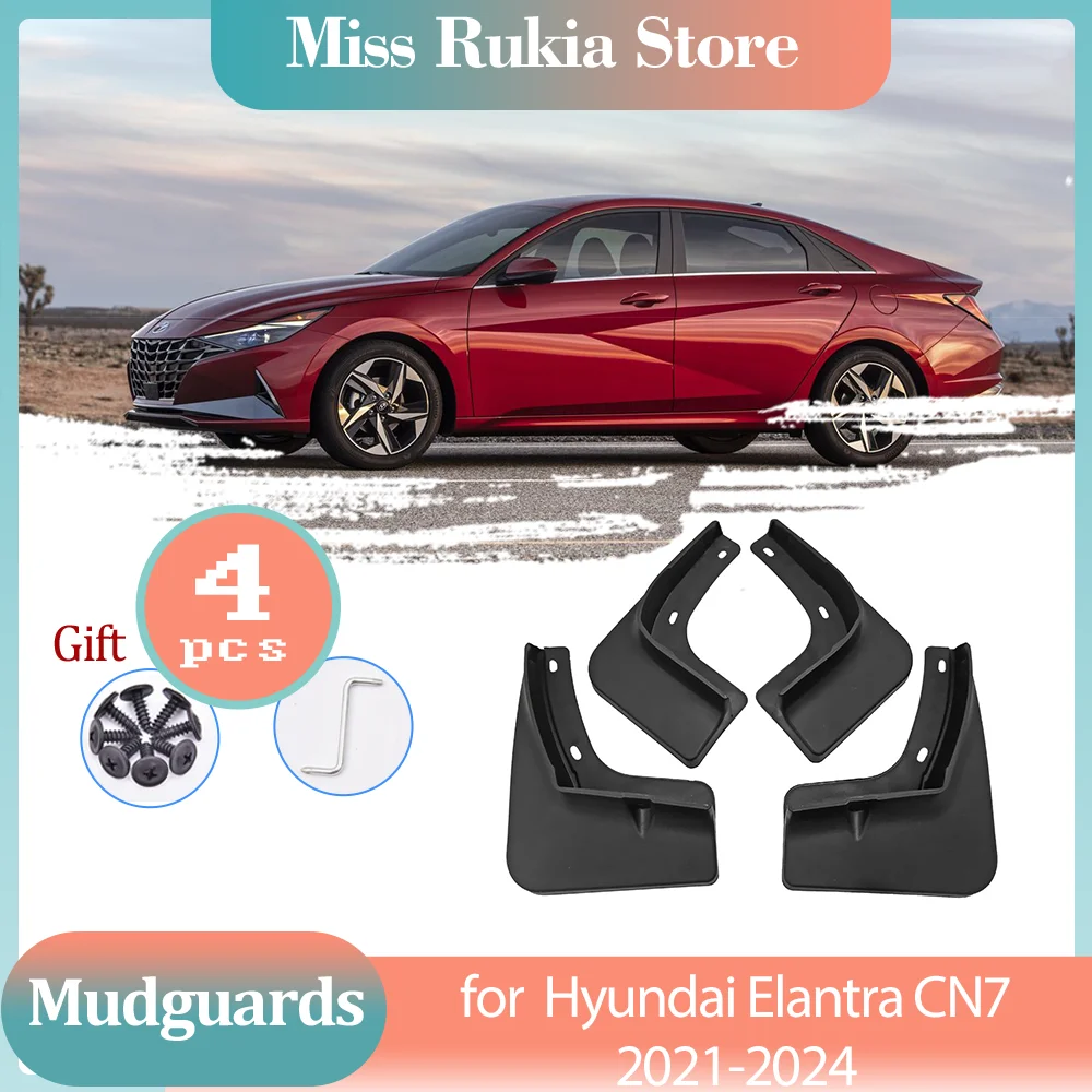 Mud Flaps for Hyundai Elantra CN7 2021 2022 2023 2024 Avante i30 Sedan Mudguards Splash Guards Fender Flare Wheels Accessories