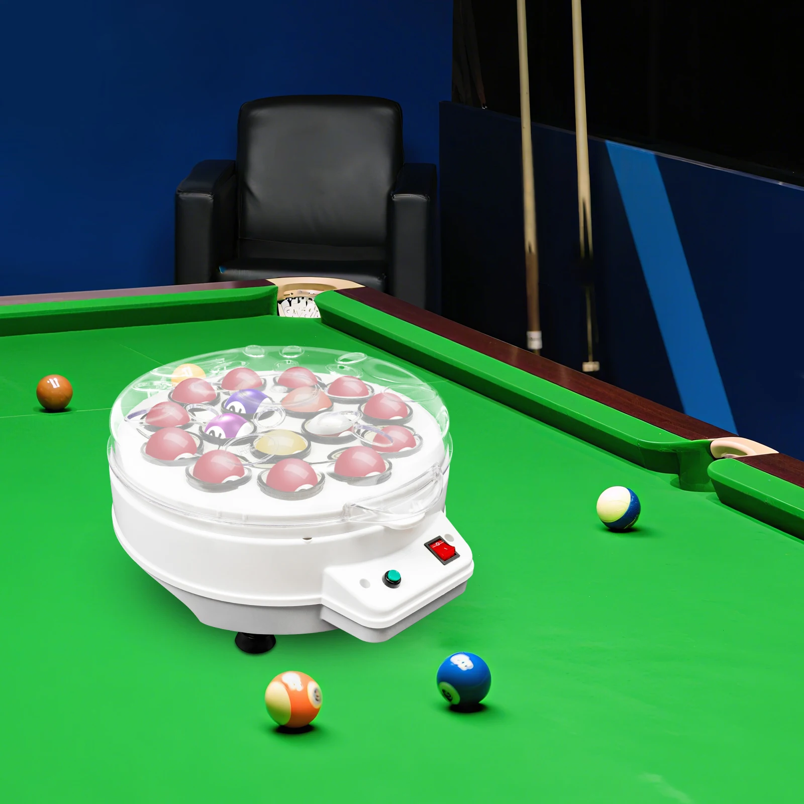 

Electric Billiard Ball Cleaner Machine, Automatic Pool Ball Polisher with 1000RPM Speed Motor, 400ml Large Capacity Fluid Tank