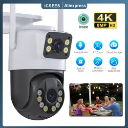 Wifi Surveillance Camera Outdoor PTZ Security Camera 8MP Dual lens 4X Digital Zoom AI Auto Tracking Humanoid Detection