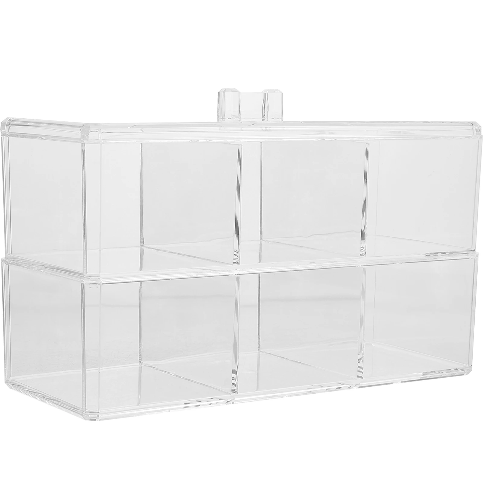 

Acrylic Makeup Storage Clear Powder Puff Case Box Clear Powder Puff ganizer Large Capacity 2 Layers 6 Grids Home Use