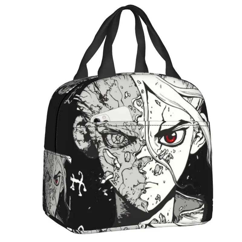 Custom Dr Stone Senku Ishigami Lunch Bag Women Japan Anime Manga Cooler Thermal Insulated Lunch Box for Kids School