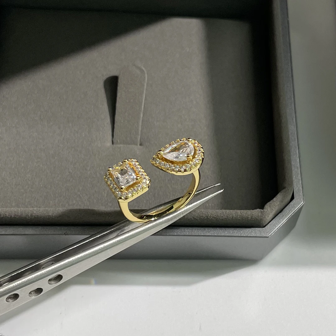 

Классическое кольцо в форме капли воды. Модные обручальные кольца для женщин. Материал циркона из стерлингового серебра 925 пробы