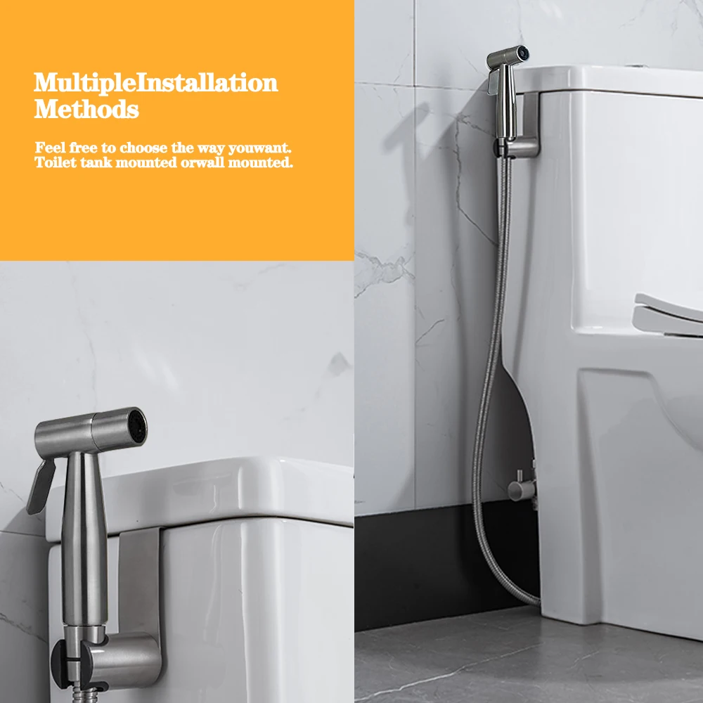 

For Bathroom Hand Sprayer Shower Head Self Cleaning Handheld Toilet Bidet Sprayer Set Kit Stainless Steel Hand Bidet Faucet New