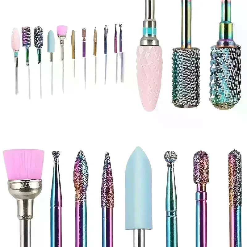 11 Pcs/box Professional Ceramic Nail Drill Bit Set Electric Manicure Nail File Bit For Acrylic Gel Nails And Cuticles