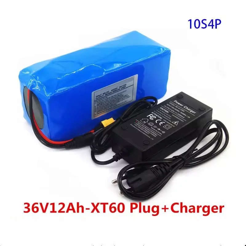 بطارية دراجة كهربائية 36 فولت 12 أمبير مدمجة في 20 أمبير BMS بطارية ليثيوم 36 فولت مع بطارية شحن 2 أمبير XT60 Pllug
